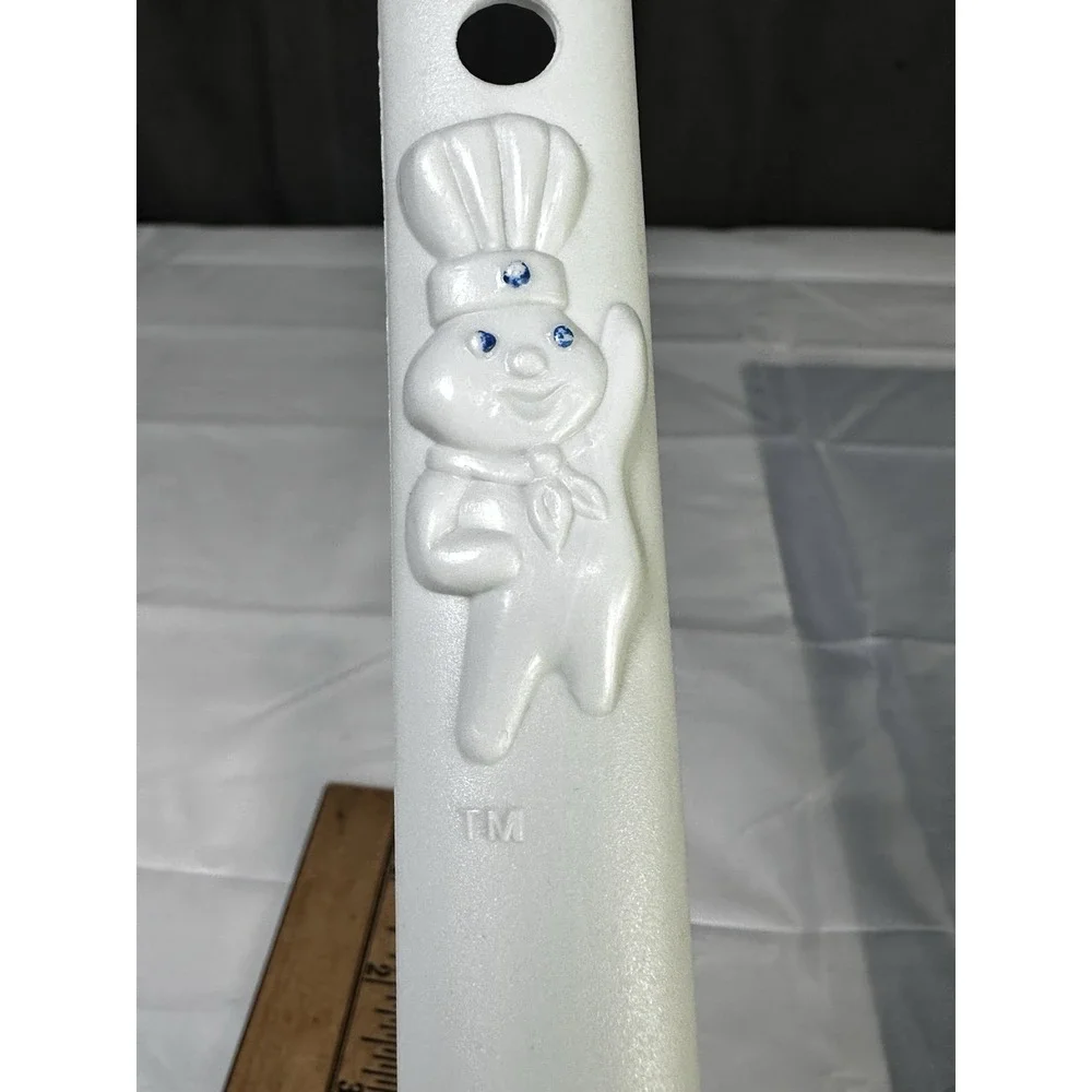 Vintage 1993 Pillsbury Doughboy White Plastic Serving Utensil Solid Spoon 11.75